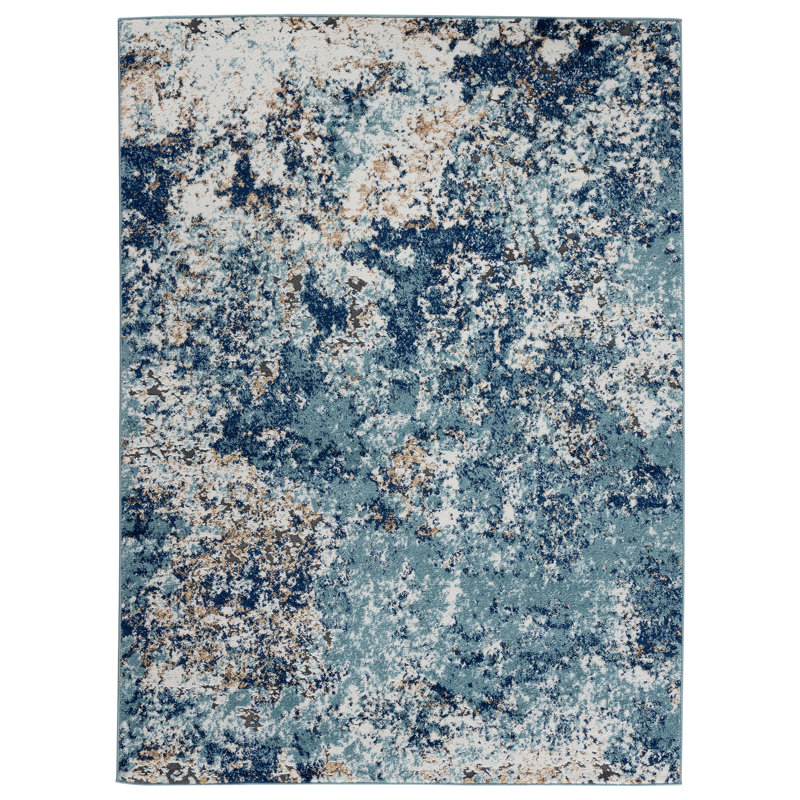 17 Stories Thorold Abstract Blue/Ivory Area Rug & Reviews Wayfair